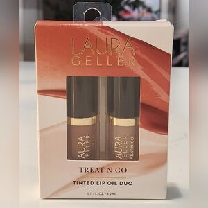 Laura Geller Tinted Lip Oil Duo in Peach and Neutral Pink